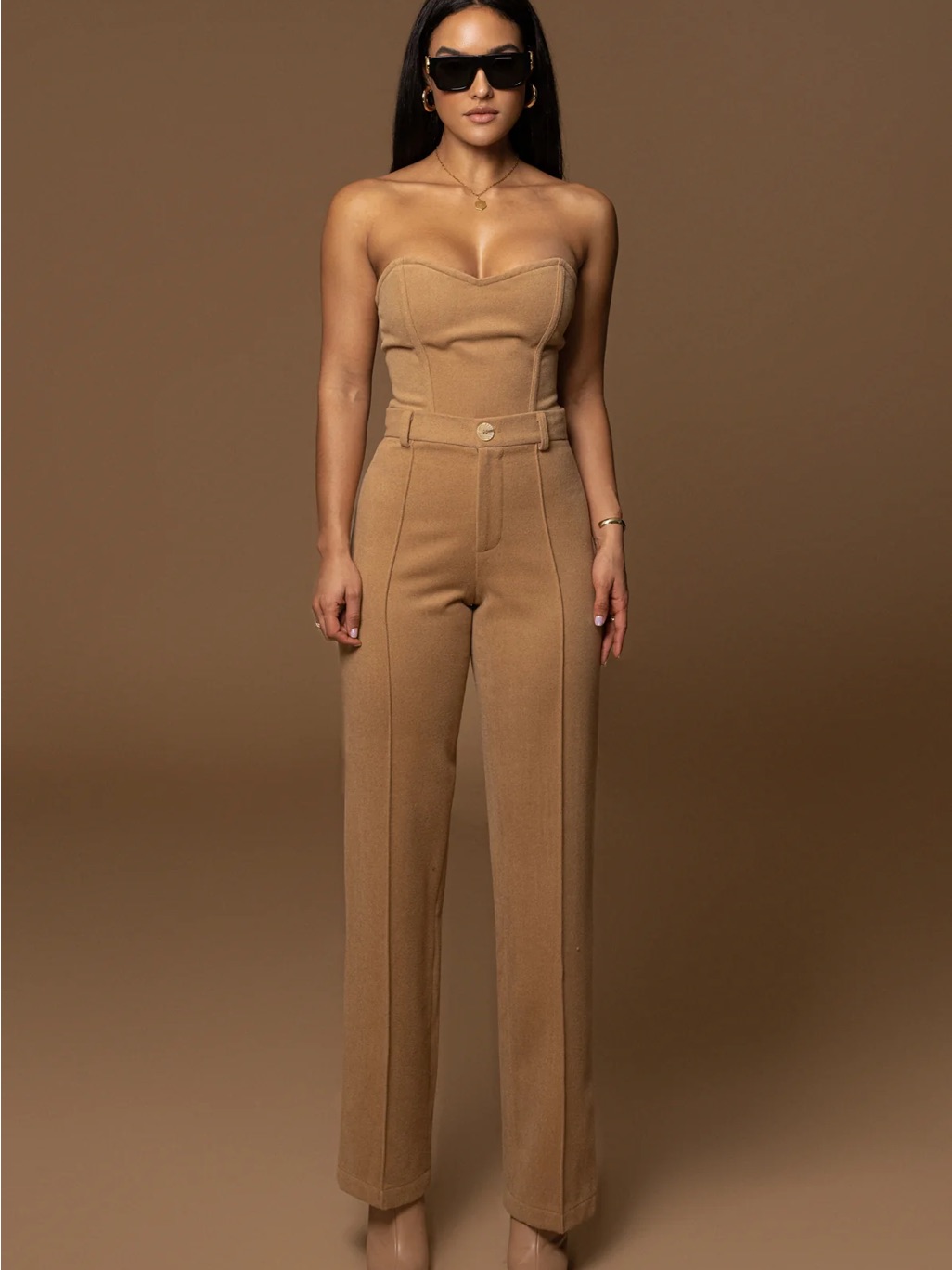 Jluxlabel Stay Sharp Wool 3 Piece Set Corset, Pant, Skirt
